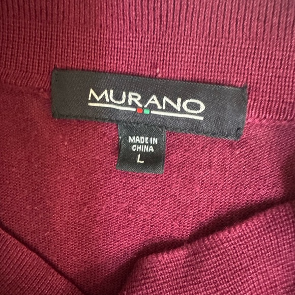 Murano Men’s Knit Polo‎ Shirt Burgundy Size Large - Picture 2 of 4